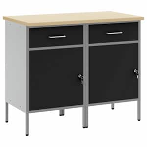 vidaXL T&ouml;&ouml;kapp sahtliga lukuga 2 tk Must ja Hall 100 x 55 x 85 cm