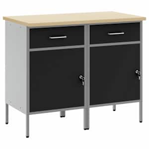 Pracovní skříň se zásuvkou 2 pcs Černá a šedá 100 x 55 x 85 cm - obrázek 2