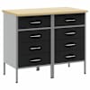 vidaXL T&ouml;&ouml;kapp sahtliga 2 tk Must ja Hall 100 x 55 x 85 cm