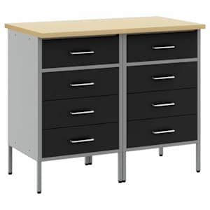 vidaXL T&ouml;&ouml;kapp sahtliga 2 tk Must ja Hall 100 x 55 x 85 cm