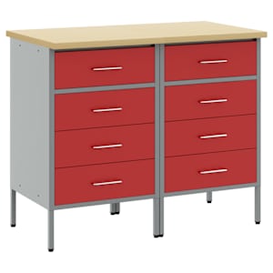 vidaXL T&ouml;&ouml;kapp sahtliga 2 tk Punane ja hall 100 x 55 x 85 cm