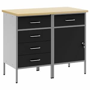 vidaXL T&ouml;&ouml;kapp sahtliga lukuga 2 tk Must ja Hall 100 x 55 x 85 cm