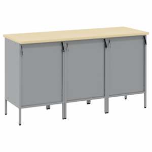 Pracovní skříň se zámkem 3 pcs Červená a šedá 150 x 55 x 85 cm - obrázek 7