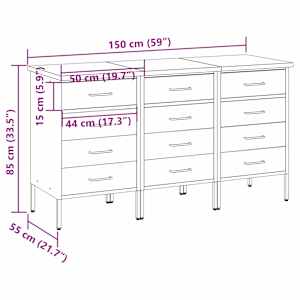 Pracovní skříň se zásuvkou 3 pcs Červená a šedá 75 x 45 x 85 cm - obrázek 11