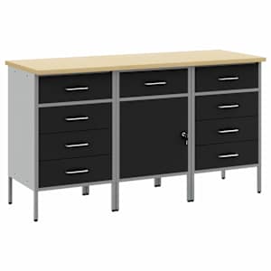vidaXL T&ouml;&ouml;kapp sahtliga lukuga 3 tk Must ja Hall 150 x 55 x 85 cm