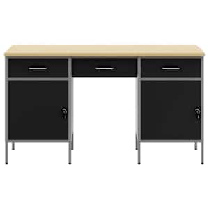 Pracovní skříň se zásuvkou 3 pcs Černá 150 x 55 x 85 cm - obrázek 2