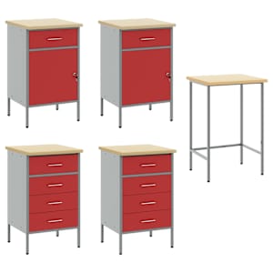 Pracovní skříň se zásuvkou 3 pcs Černá 150 x 55 x 85 cm - obrázek 5