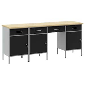 Pracovní skříň se zásuvkou 4 pcs Černá 200 x 55 x 85 cm - obrázek 1