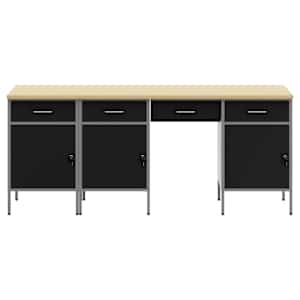 Pracovní skříň se zásuvkou 4 pcs Černá 200 x 55 x 85 cm - obrázek 2