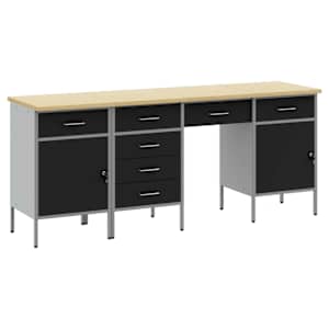Pracovní skříň se zásuvkou 4 pcs Černá 200 x 55 x 85 cm - obrázek 2