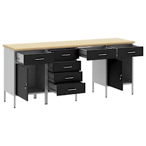 Pracovní skříň se zásuvkou 4 pcs Černá 200 x 55 x 85 cm - obrázek 4