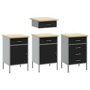 Pracovní skříň se zásuvkou 4 pcs Černá 200 x 55 x 85 cm - obrázek 5