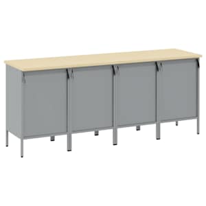 Pracovní skříň se zásuvkou 4 pcs Černá a šedá 200 x 55 x 85 cm - obrázek 5