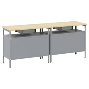 Sada pracovního stolu 2 pcs Červená a šedá 200 x 55 x 85 cm - obrázek 5