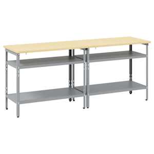 Sada pracovního stolu 2 pcs Beige a šedá 200 x 55 x 85 cm - obrázek 4