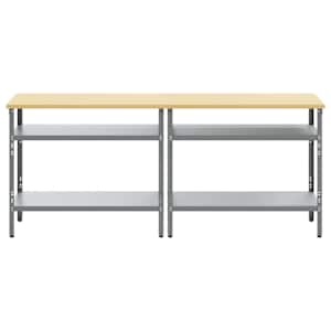 Sada pracovního stolu 2 pcs Beige a šedá 200 x 55 x 85 cm - obrázek 5