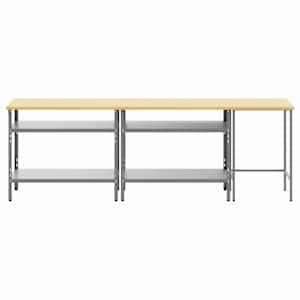 Sada pracovního stolu 3 pcs Beige a šedá Práškově lakovaná ocel - obrázek 6