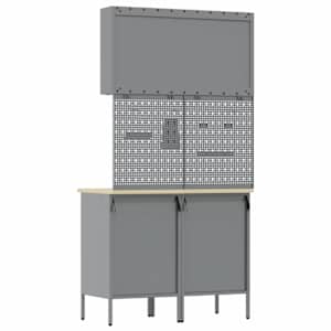Pracovní skříň se zámkem 5 pcs Červená Inženýrské dřevo a ocel - obrázek 8