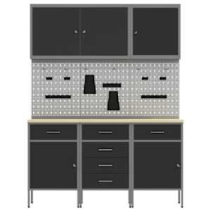 Pracovní skříň se zásuvkou 8 pcs Černá Inženýrské dřevo a ocel - obrázek 8