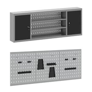 Pracovní skříň se zásuvkou 7 pcs Černá Inženýrské dřevo a ocel - obrázek 7