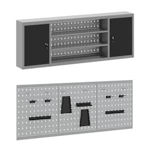 Pracovní skříň se zásuvkou 7 pcs Černá Inženýrské dřevo a ocel - obrázek 7