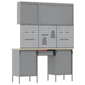 Pracovní skříň se zámkem 8 pcs Červená Inženýrské dřevo a ocel - obrázek 10