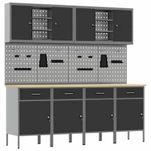 Pracovní skříň se zásuvkou 10 pcs Černá Inženýrské dřevo a ocel - obrázek 1