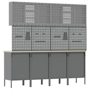 Pracovní skříň se zásuvkou 10 pcs Černá Inženýrské dřevo a ocel - obrázek 5
