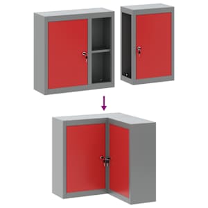 Pracovní skříň se zásuvkou 10 pcs Černá Inženýrské dřevo a ocel - obrázek 6