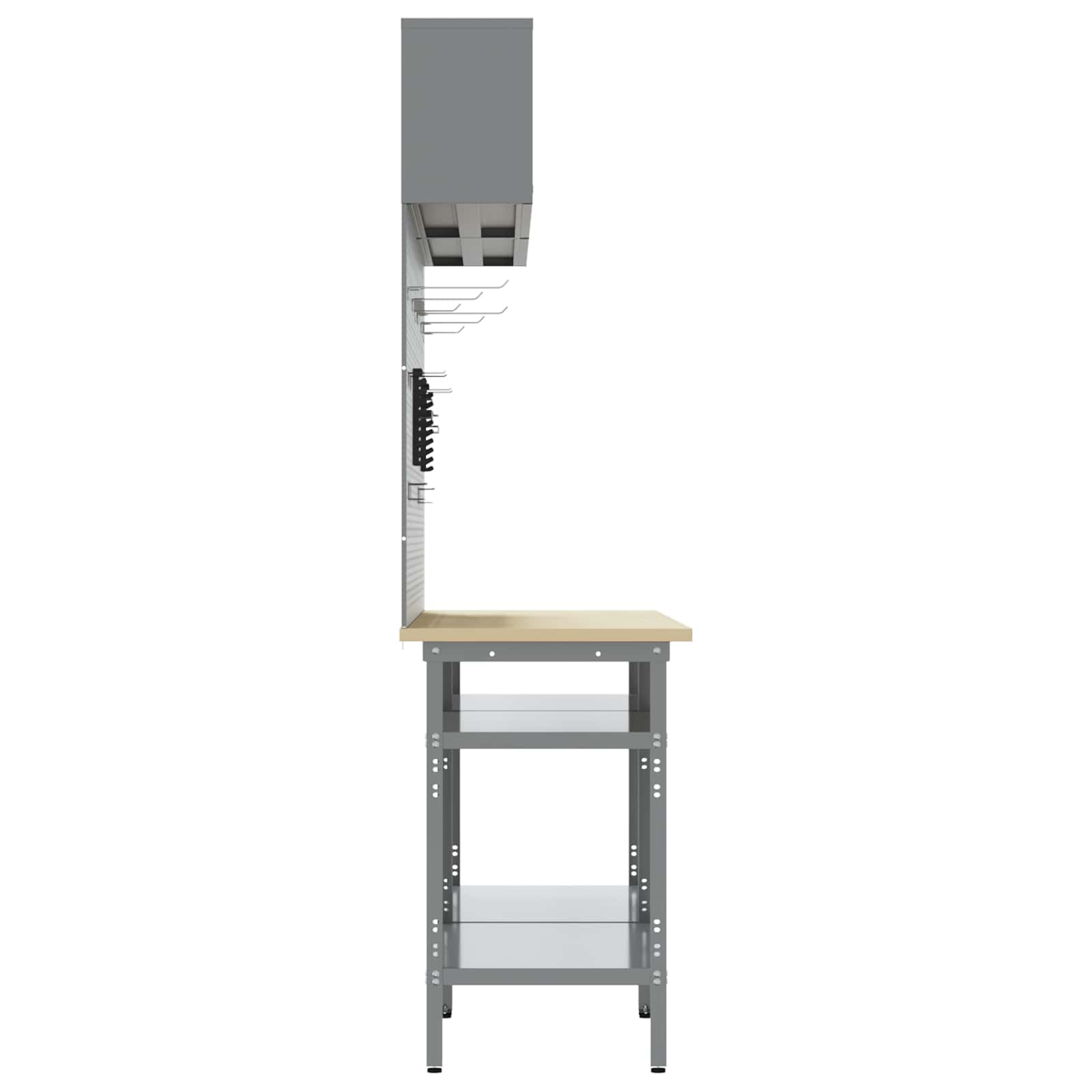 Komplet delovne mize 8 pcs Črna in siva Prašno lakirano jeklo - slika 4