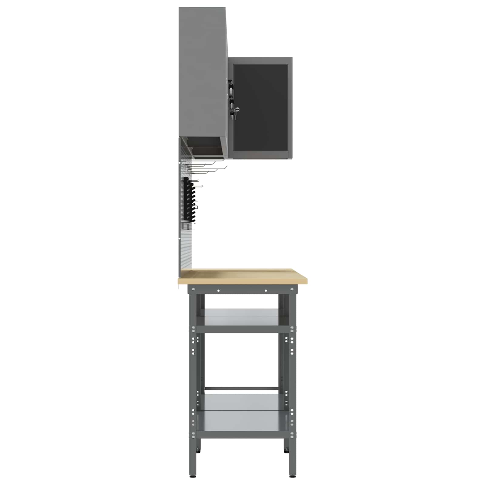 Set delovnih omar s polico s shranjevanjem 10 pcs Črna in siva - slika 6