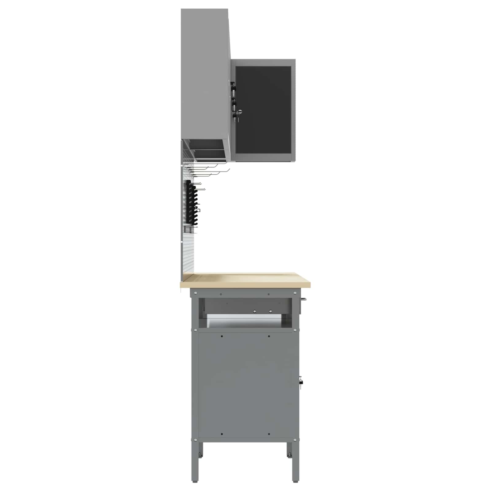 Set delovnih omar s predalom s polico 10 pcs Črna in siva - slika 5