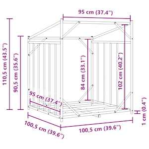Stojan na palivové dřevo s krytem 100,5x100,5x110,5 cm - obrázek 12