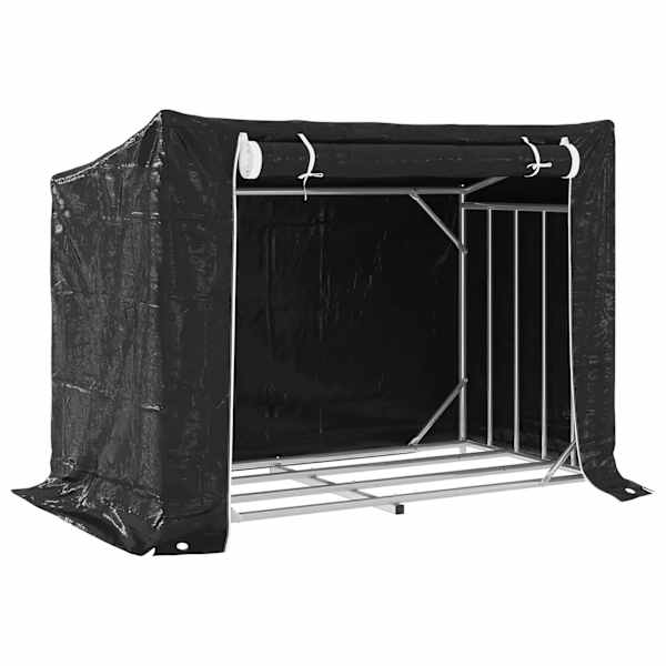 vidaxL k&uuml;ttepuude riiul vihmakattega 151x80,5x110,5 cm tsingitud teras