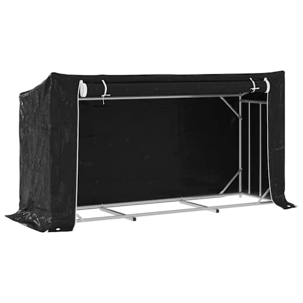 vidaxL k&uuml;ttepuude riiul vihmakattega, 200,5x60,5x110,5 cm