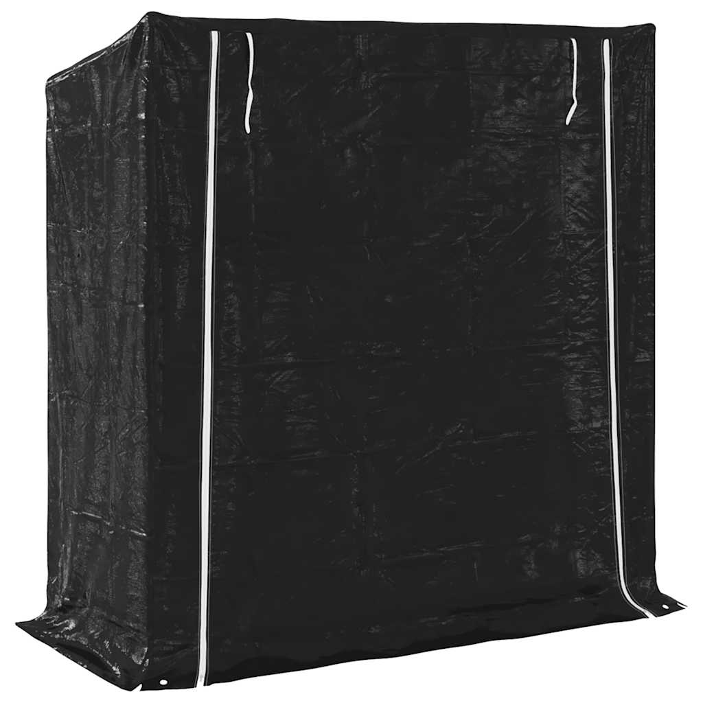 Haardhoutrek met regenhoes 200x80x200 cm gegalvaniseerd staal image 5