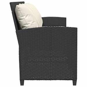 Zahradní pohovka 5-místná s polštáři Black Poly Rattan - obrázek 5