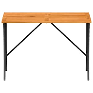 Zahradní stůl s akáciovou deskou černý 105x75x72 cm polyratan - obrázek 5