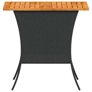 Zahradní stůl s akáciovou deskou černý 105x75x72 cm polyratan - obrázek 6