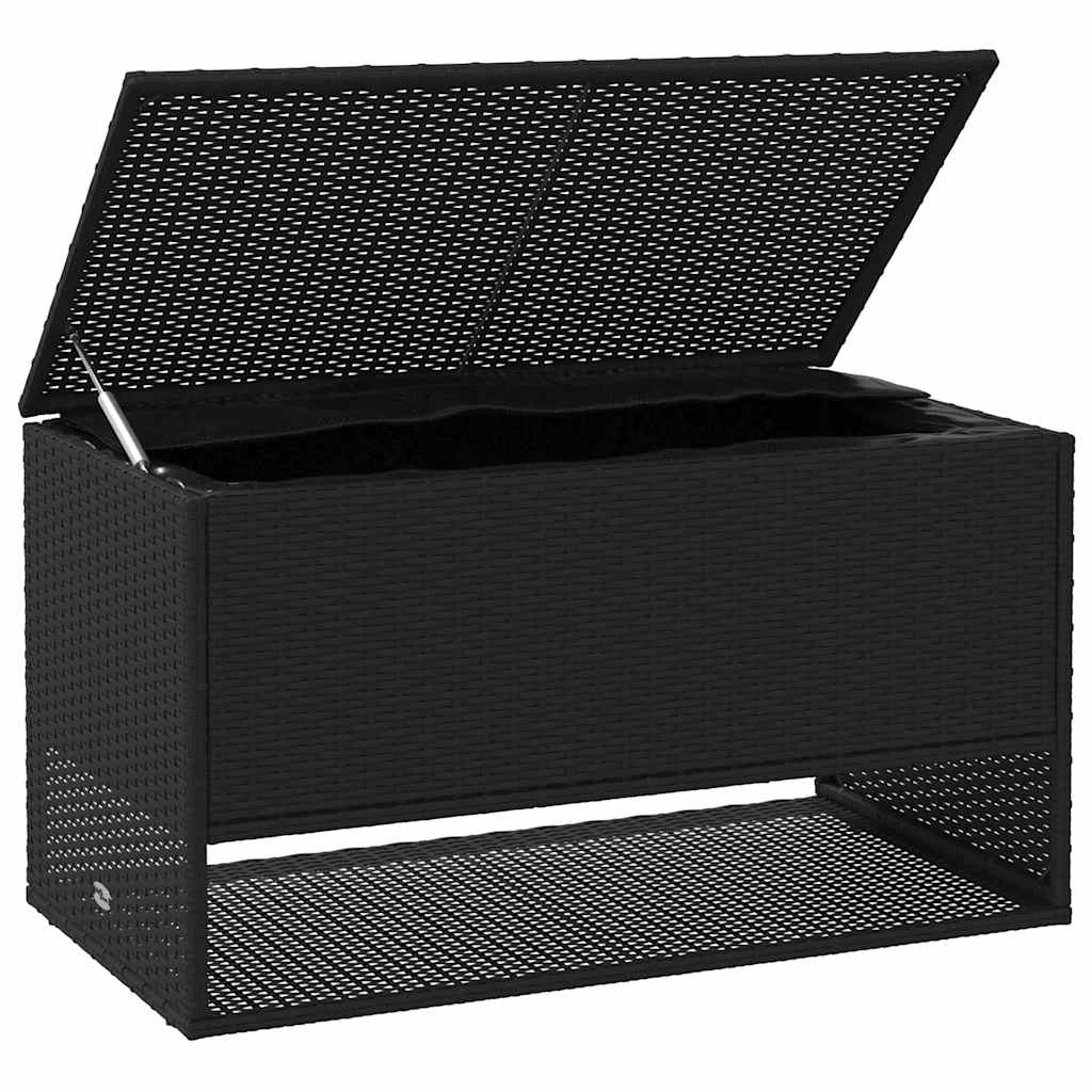 vidaXL vonkajší box na vankúš čierny 100x55x55,5 cm polyratan