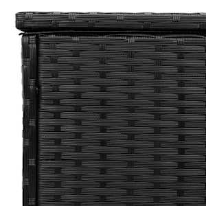 Box na venkovní polštář černý 100x55x55,5 cm Poly ratan - obrázek 9
