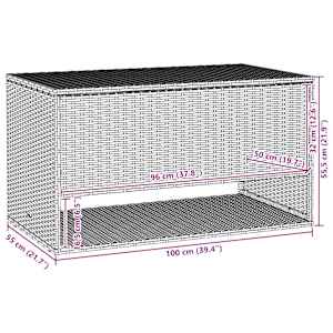 Box na venkovní polštář hnědá 100x55x55,5 cm Poly ratan - obrázek 10