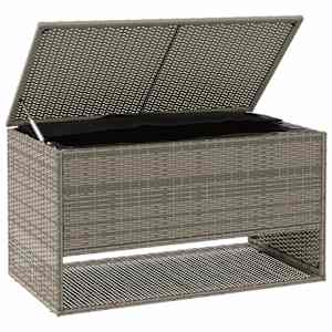 Box na venkovní polštář šedá 100x55x55,5 cm Poly ratan - obrázek 3