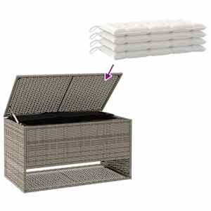 Box na venkovní polštář šedá 100x55x55,5 cm Poly ratan - obrázek 7