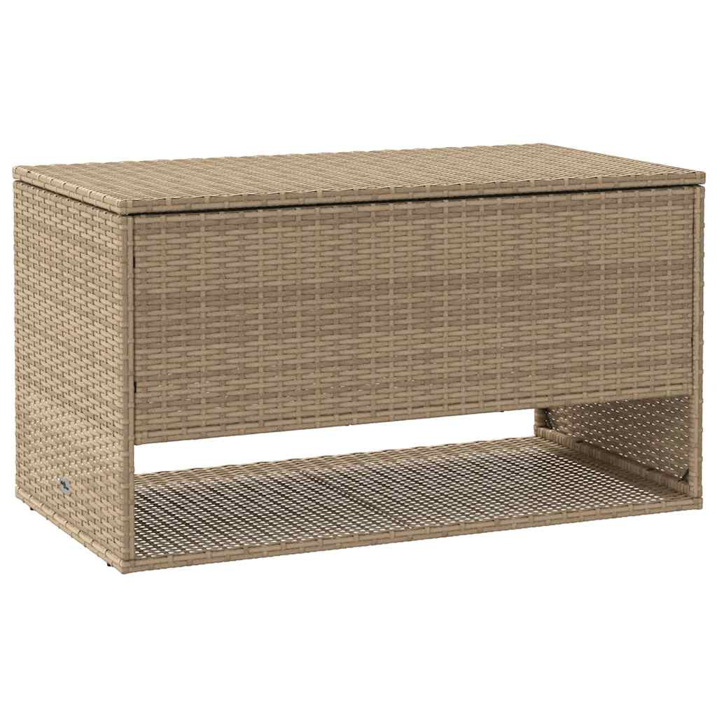 vidaXL Box na venkovní polštář béžová 100x55x55,5 cm Poly ratan