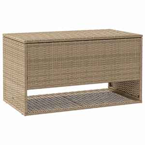 Box na venkovní polštář béžová 100x55x55,5 cm Poly ratan - obrázek 2