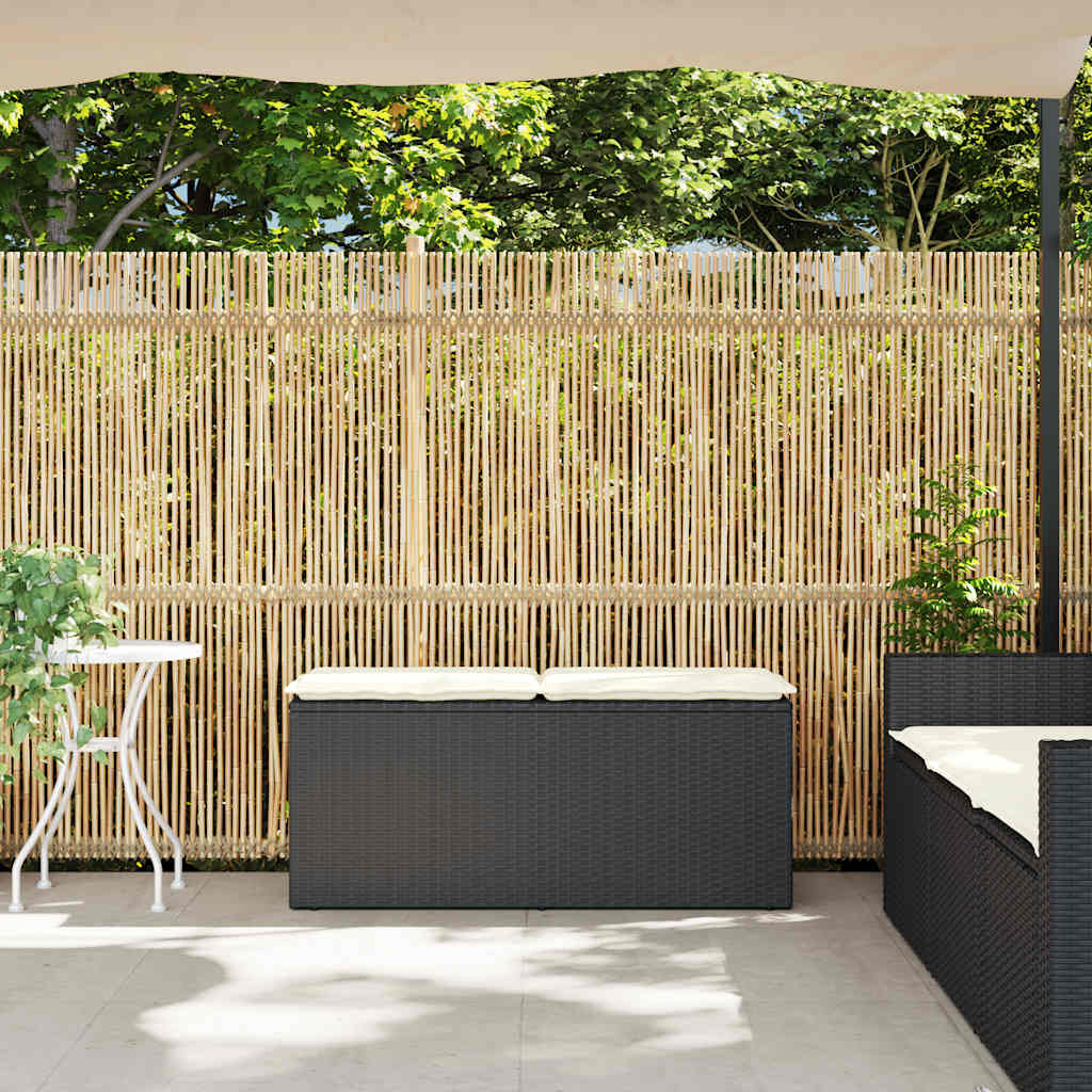 Thumbnail - vidaXL Gartenbank mit Kissen Schwarz 110x40x44 cm Poly Rattan