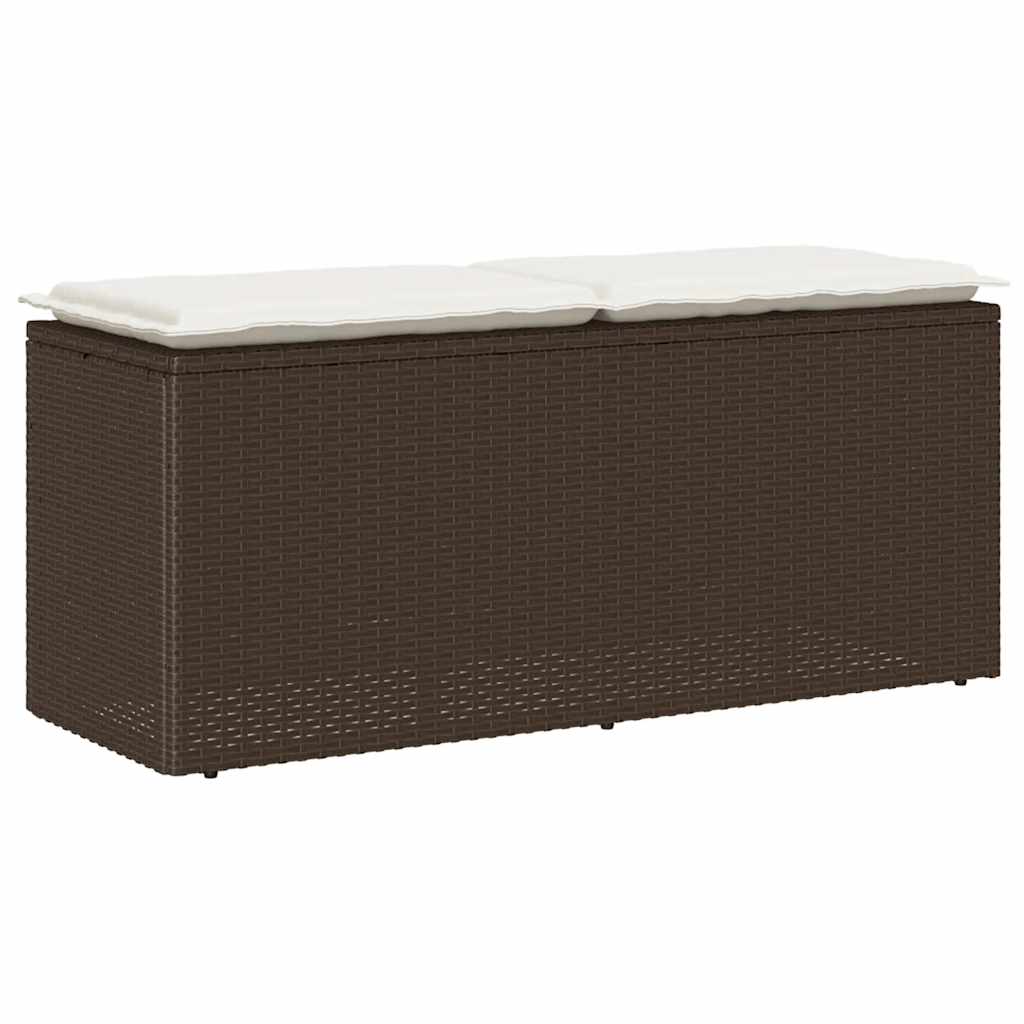 vidaXL Bancă de grădină cu pernă maro 110x40x44 cm polirattan