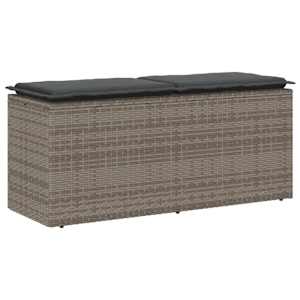 Vrtna klop z blazino Grey 110x40x44 cm poli ratan
