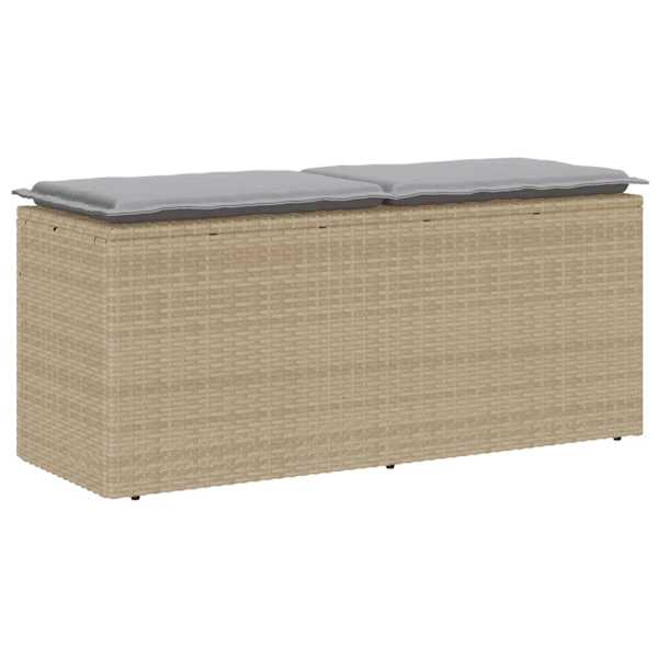 vidaXL Aiapink padjaga beež 110x40x44 cm pol&uuml;rotangist